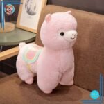 Peluche lama rose