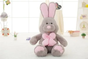 Peluche lapin gris géante