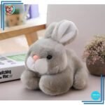 Peluche lapin gris tout doux