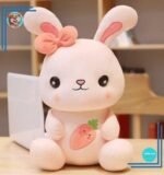 Peluche lapin rose trop mimi