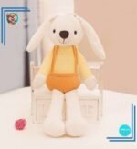 Peluche lapin tenue jaune
