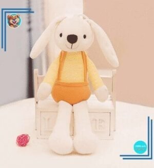 Peluche lapin tenue jaune