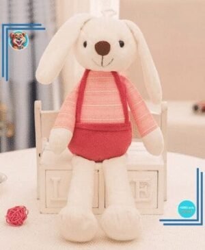 Peluche lapin tenue rose