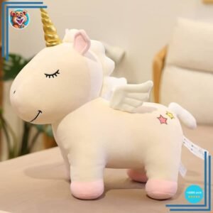 Peluche licorne beige