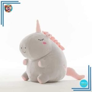 Peluche licorne super douce grise