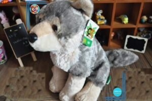 Peluche loup gris adorable
