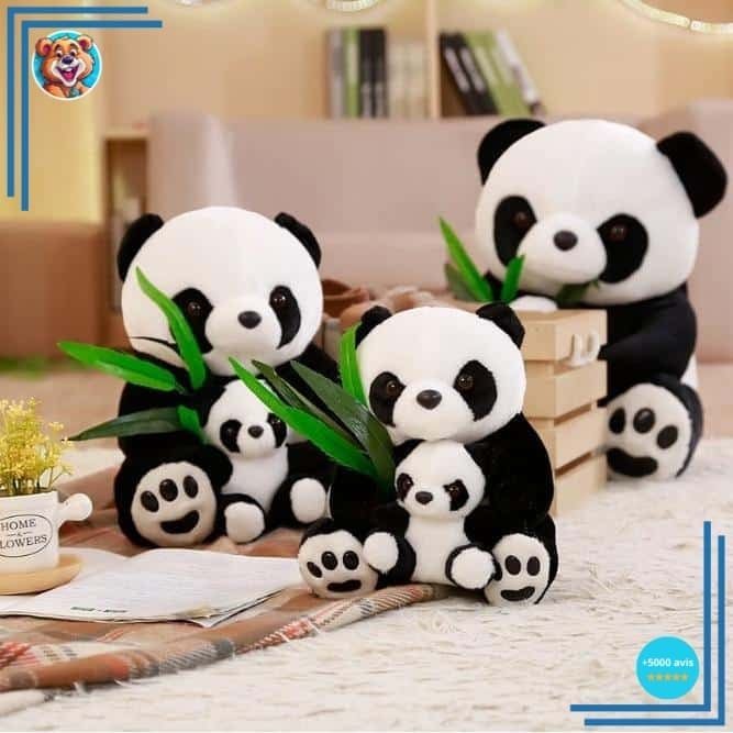 Peluche maman et bébé panda – Image 10