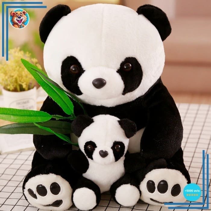 Peluche maman et bébé panda
