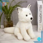 Peluche blanche renard chien adorable