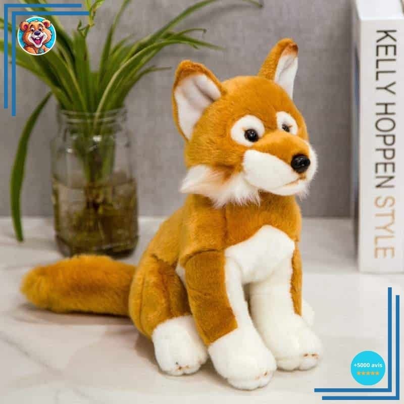Peluche orange renard chien adorable – Image 2