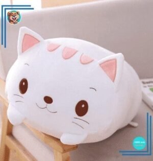 Peluche oreiller chat blanc