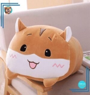 Peluche oreiller chat marron