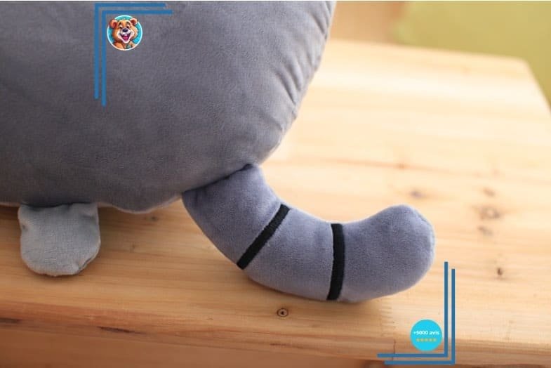 Peluche oreiller chat super mignonne grise – Image 4