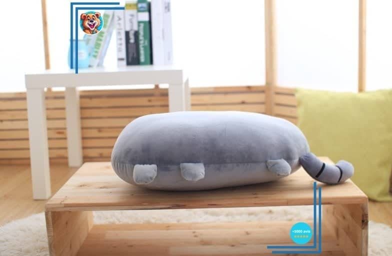 Peluche oreiller chat super mignonne grise – Image 5