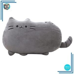 Peluche oreiller chat super mignonne grise