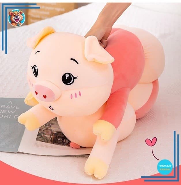 Peluche oreiller en forme de cochon doux – Image 3