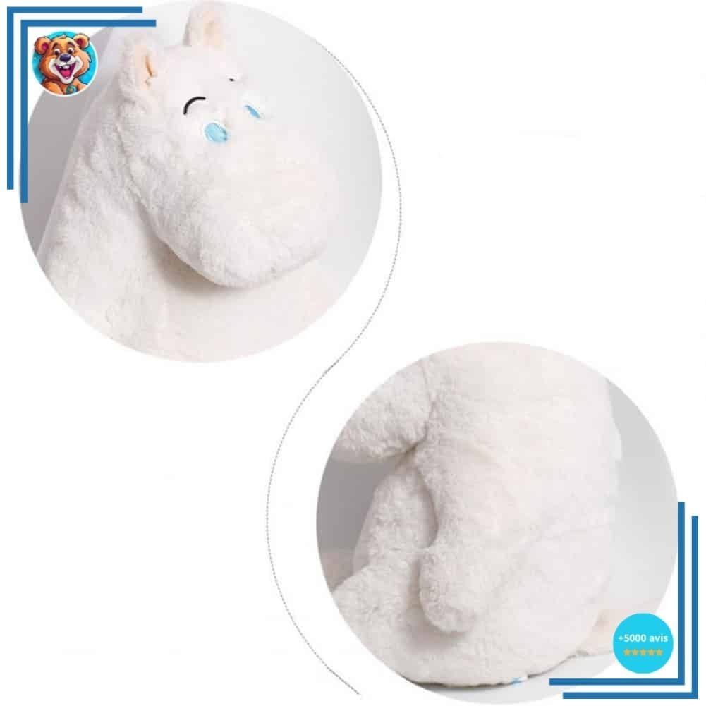 Peluche oreiller hippopotame blanc – Image 3