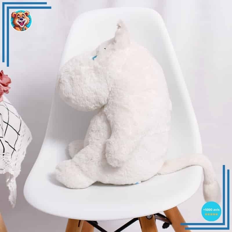 Peluche oreiller hippopotame blanc – Image 6