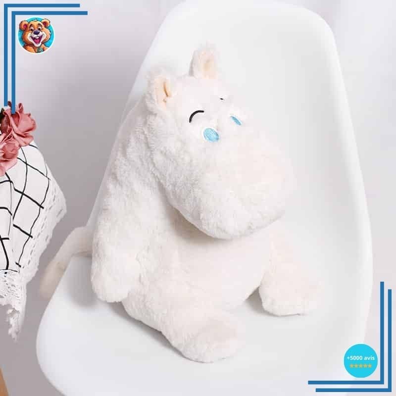 Peluche oreiller hippopotame blanc – Image 5