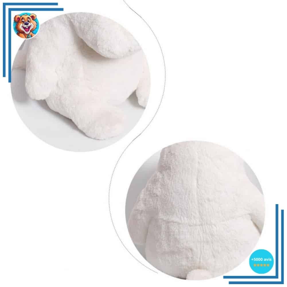 Peluche oreiller hippopotame blanc – Image 2