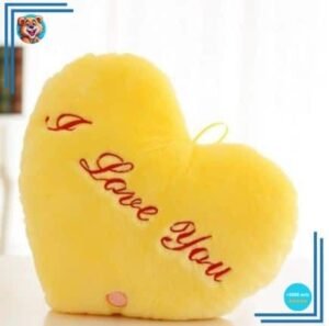 Peluche oreiller jaune I Love You