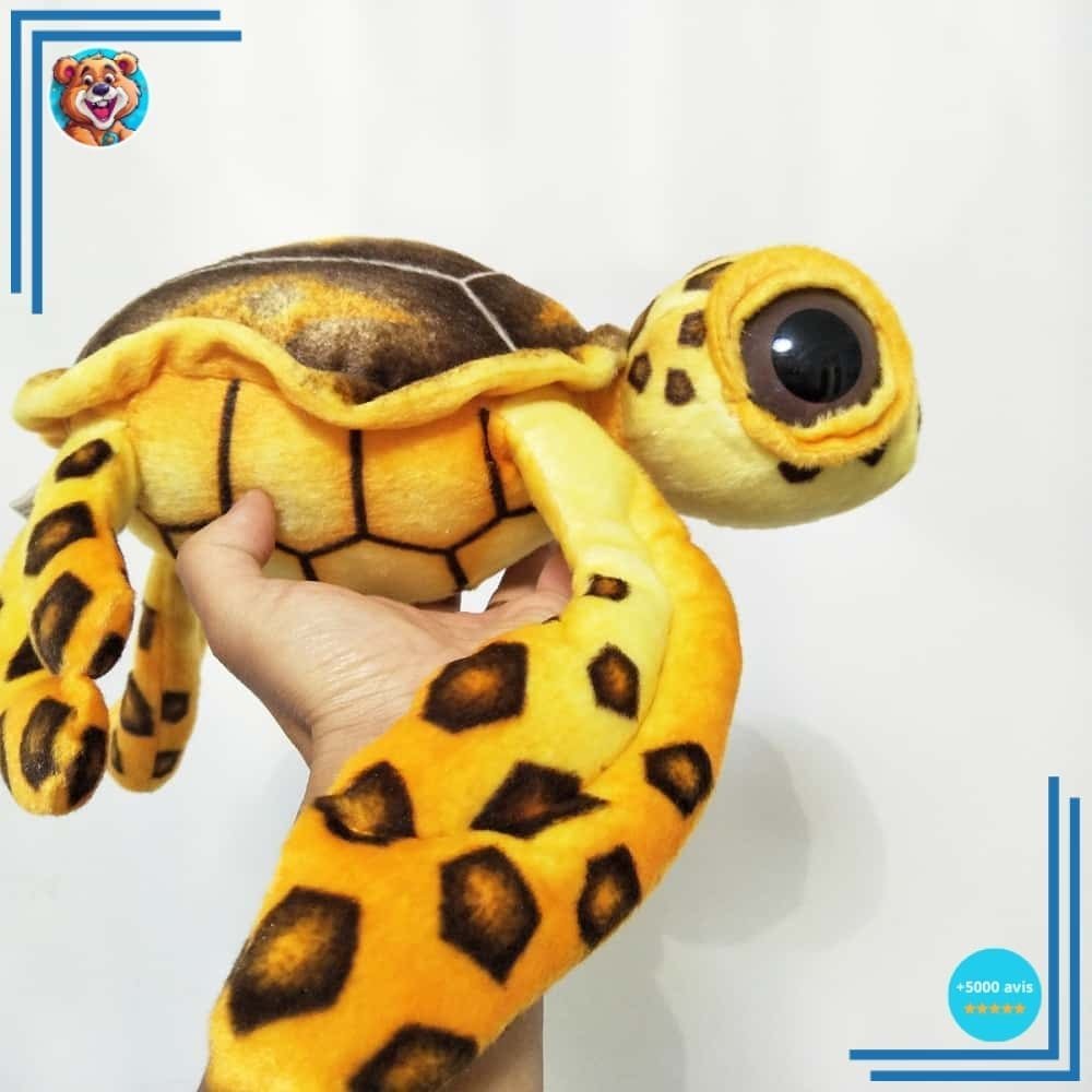 Peluche oreiller tortue à grands yeux