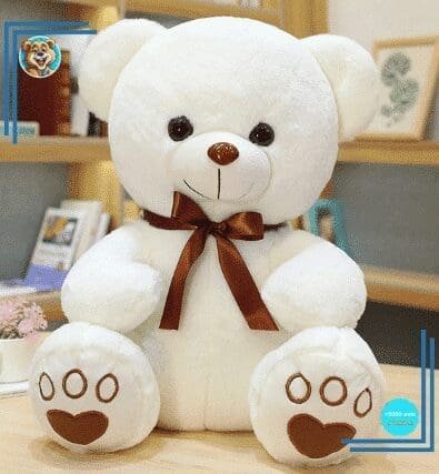 Peluche ours blanc à croquer