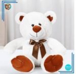 Peluche ours blanc noeud