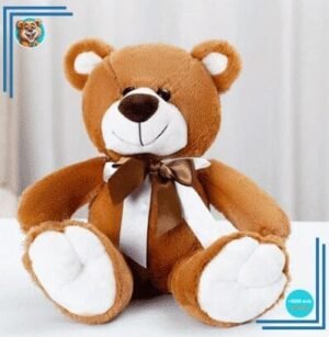 Peluche ours brun noeud