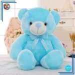 Peluche ours oreiller LED bleue