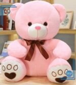 Peluche ours rose à croquer