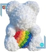 Peluche ours roses arc-en-ciel