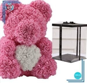 Peluche ours roses roses coffret collector