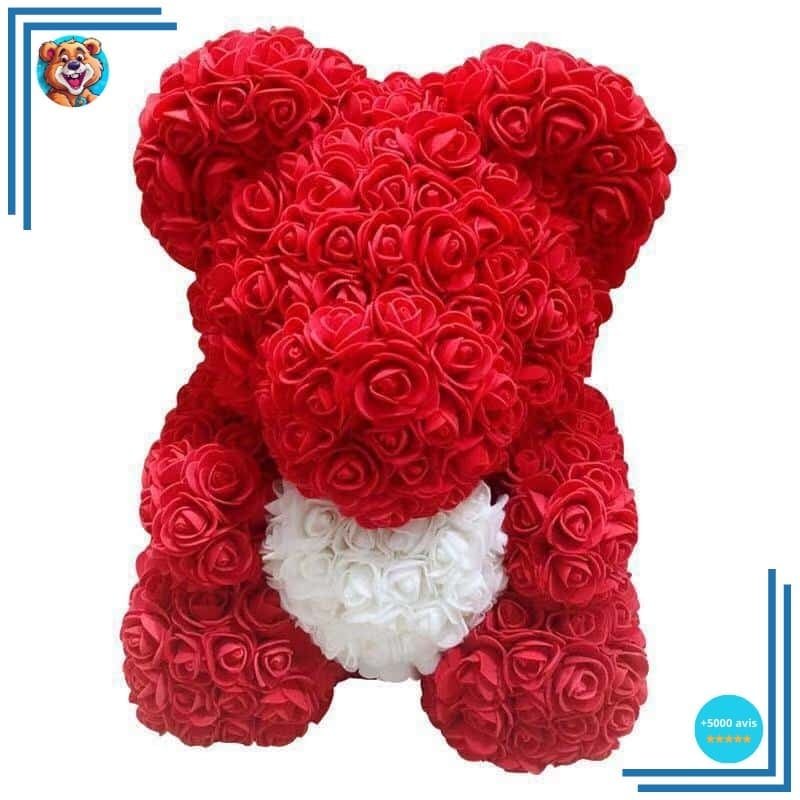Peluche ours roses rouges – Image 3