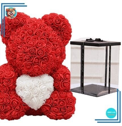 Peluche ours roses rouges coffret collector