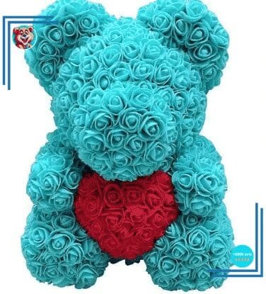 Peluche ours roses turquoises