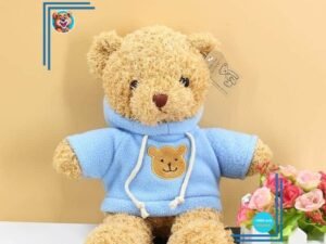 Peluche ourson pull bleu