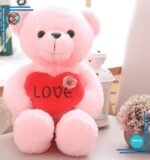 Peluche ourson rose Love