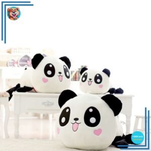 Peluche panda cœur oreiller