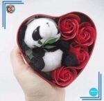 Peluche panda coffret rouge Saint Valentin