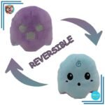 Peluche fantôme violet et bleu réversible, fluorescente