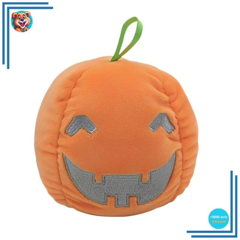 Peluche petite citrouille réversible, fluorescente – Image 2