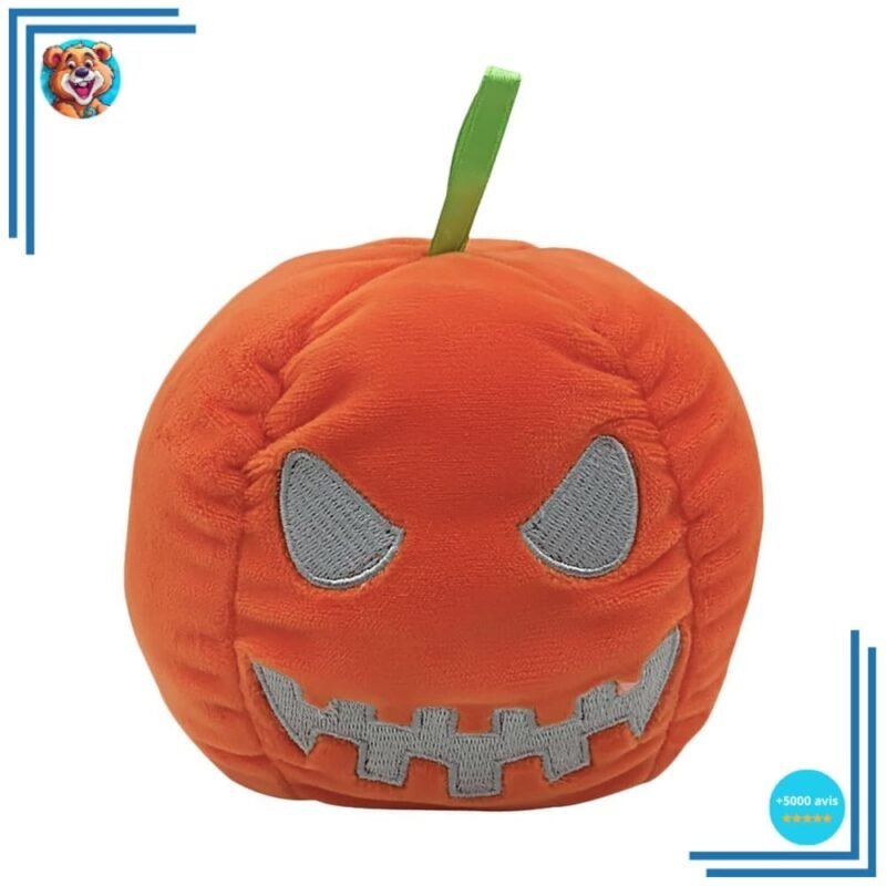 Peluche petite citrouille réversible, fluorescente – Image 3