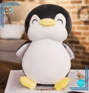 Peluche pingouin noir souriant