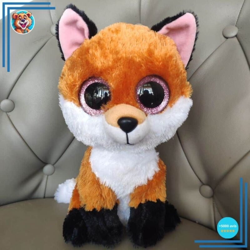Peluche renard aux grands yeux noirs – Image 5