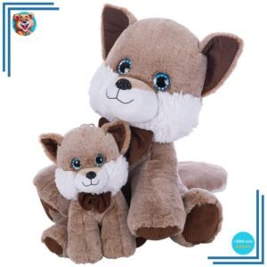 Peluche renard mignonne au yeux bleus