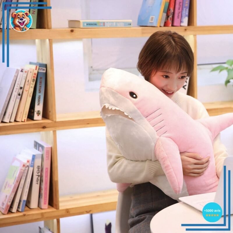 Peluche requin géant rose – Image 2