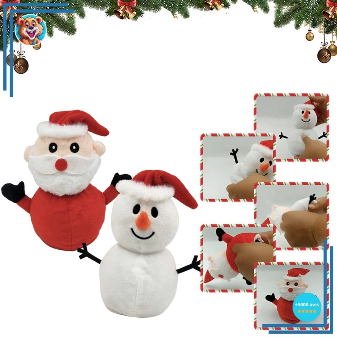 Peluche réversible bonhomme de neige – Père Noël – Image 4