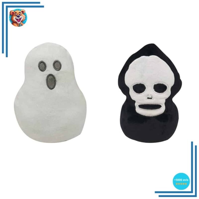 Peluche réversible fantôme tête de mort – Image 2