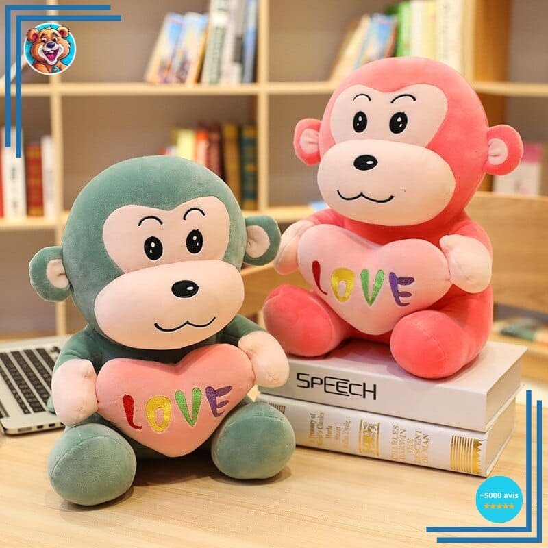 Peluche singe avec cœur – Image 4